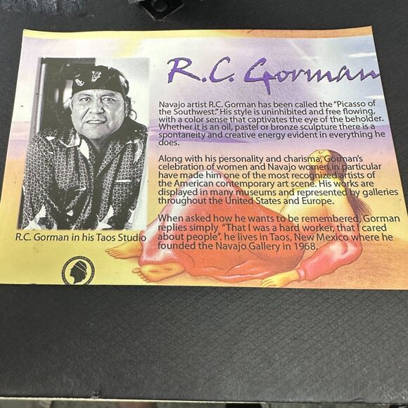 R.C. Gorman Navajo Wall Counter Art Easel Woman Sunset - Picture 3 of 5